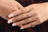 0.3ct Baguette Cut Simulated Diamond Curved Engagement Ring 14k WhiteGold Plated