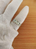 2.6ct Wedding Ring Band Oval Cut Blue Aquamarine Five Stone 14k WhiteGold Finish