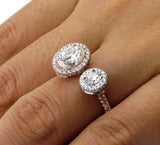 5Ct Oval Round Cut Diamond Unique Open Halo Engagement Ring 14K Rose Gold Finish