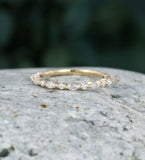 0.3ct Marquise Simulated Diamond Anniversary Wedding Band 14k Yellow Gold Plated