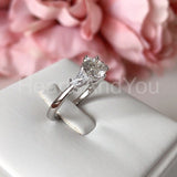 0.5ct Round Cut Moissanite Three Stone Engagement Ring 14k White Gold Plated