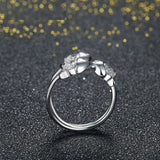 2ct Round Cut Diamond Engagement Ring 14k White Gold Finish 3 Fishes Solitaire