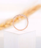 0.35ct Round Cut Moissanite Anniversary Women Wedding Band 14k Rose Gold Plated
