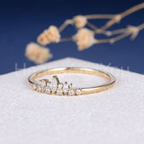0.5ct Marquise Simulated Diamond Cluster Minimalist Ring 14k Yellow Gold Plated