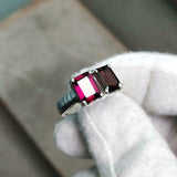 2ct Engagement Ring Emerald Cut Pink Ruby Two Stone Solitaire 14k WhiteGold Over