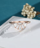 0.5ct Marquise Simulated Diamond Minimalist Engagement Ring 14k Rose Gold Plated