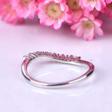 0.2ct Round Cut VVS1D Diamond Curved Twist Wedding Band 14k White Gold Finish