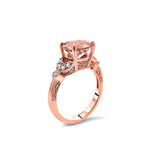 2Ct Round Peach Morganite Milgrain Filigree Solitaire Ring 14K Rose Gold Finish