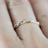 0.2ct Round Cut Moissanite Infinity Women Wedding Band 14k Yellow Gold Plated