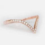 0.3ct Round Cut Moissanite Curved Minimalist Wedding Band 14k Rose Gold Plated