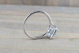 1.5ct Cushion Blue Aquamarine Engagement Ring 14k White Gold Finish Diamond Halo