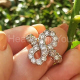 2.2ct Round Cut Moissanite Infinity Love Engagement Ring 14k White Gold Plated