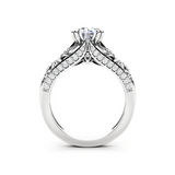 1.7ct Round Cut Diamond Engagement Ring 14k White Gold Finish Filigree Vintage