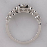 3Ct Round Cut Diamond Milgrain Vintage Engagement Ring 18K White Gold Finish