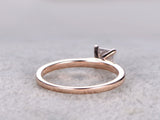 0.5ct Princess Simulated Diamond Solitaire Engagement Ring 14K Rose Gold Plated