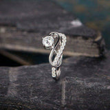 2.1ct Round Cut Diamond Engagement Ring 14k White Gold Finish Stackable Infinity