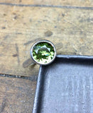 1ct Engagement Ring Round Cut Peridot Bezel Set Solitaire 14k White Gold Finish