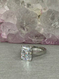 1ct Radiant Cut VVS1D Diamond Solitaire Engagement Ring 14k White Gold Finish