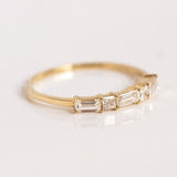 0.2ct Baguette Simulated Diamond Minimalist Wedding Band 14k Yellow Gold Plated