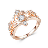 1.2ct Round Cut Diamond Engagement Ring 14k Rose Gold Finish Fancy Crown Design