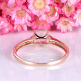 1.2ct Round Cut Peach Morganite Engagement Ring Solitaire 14k Rose Gold Finish