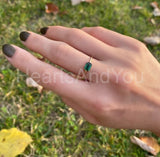 0.35ct Emerald Cut Simulated Solitaire Engagement Ring 14k Yellow Gold Plated