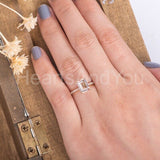 1ct Emerald Cut Simulated Morganite Accented Engagement Ring 14k RoseGold Plated