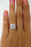 4Ct Round Cut Diamond Milgrain Floral Halo Engagement Ring 14K White Gold Finish