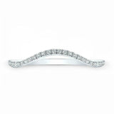 0.7ct Round Cut VVS1 Diamond Wedding Band Stackable Curved 14k White Gold Finish