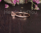 1ct Baguette Cut Simulated Morganite Solitaire Accents Ring 14k Rose Gold Plated