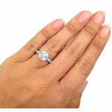 2.5ct Cushion Cut Diamond Solitaire Classic Engagement Ring 14K White Gold Over