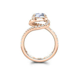 Swirl Twist Solitaire Engagement Ring 2ct Round Cut Diamond 14k Rose Gold Finish