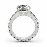 3.5Ct Round Cut Diamond Solitaire Eternity Engagement Ring 14K White Gold Finish