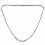 20Ct Round Cut VVS1/D Diamond Slim Tennis Necklace Solid 14K White Gold Over