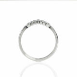 2.5ct Round Diamond Stackable Curved Crown Engagement Ring 14K White Gold Over