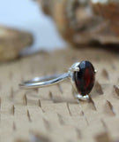 1ct Engagement Ring Pear Cut Red Garnet Swirl Solitaire 14k White Gold Finish
