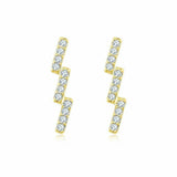 1.2ct Round Cut Diamond Geometric Minimal Stud Earrings 14k White Gold Finish