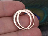 1.5ct Round Cut Diamond Stackable Half Eternity Wedding Bands 14k Rose Gold Over