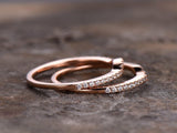 0.4Ct Round Cut 2pc Diamond Eternity Anniversary Band 14k Rose Gold Finish