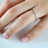 0.15ct Round Cut Moissanite Infinity Twisted Wedding Band 14k White Gold Plated