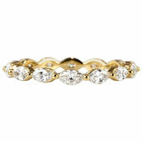 1ct Marquise Cut VVS1D Diamond Wedding Ring Band Eternity 14k Yellow Gold Finish