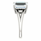 6Ct Emerald Cut Diamond Two Stone Solitaire Engagement Ring 14K White Gold Over
