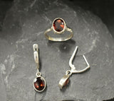 2ct Engagement Ring Oval Cut Red Garnet Bezel Set Solitaire 14k WhiteGold Finish