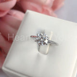 0.55ct Round Cut Moissanite Solitaire Engagement Ring 14k White Gold Plated