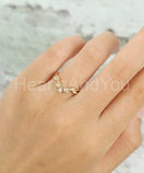 0.5ct Round Cut Moissanite Curved Milgrain Wedding Band 14k Yellow Gold Plated