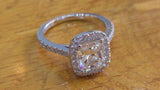 2.5ct Radiant Cut VVS1 Diamond Halo Promise Engagement Ring 14k WhiteGold Finish