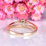 2ct Round Cut Diamond Accents Split Shank Engagement Ring 14k Yellow Gold Finish