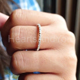 0.2ct Baguette Simulated Diamond Minimalist Wedding Band 14k White Gold Plated