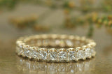 5.5ct Princess Cut DVVS1 Diamond Full Eternity Wedding Band 14K Yellow Gold Over