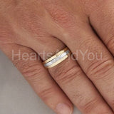 0.2ct Round Cut Moissanite Three Stone Women Wedding Band 14k Dual Gold Plated